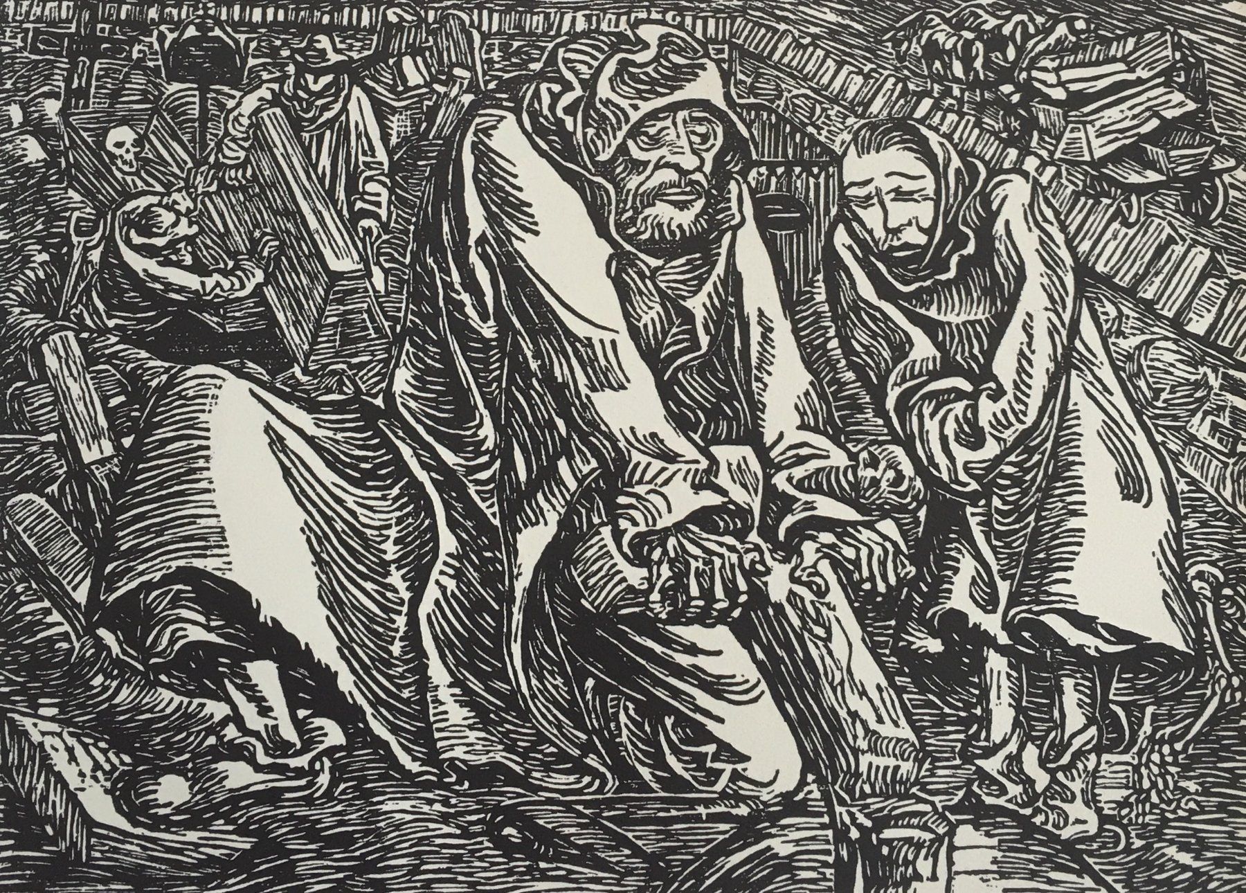 Xilografie: Ernst Barlach  "Männer an Gräbern"  und   "Der Kindertod" – Usato da Nennigkofen venduto da juhit 4