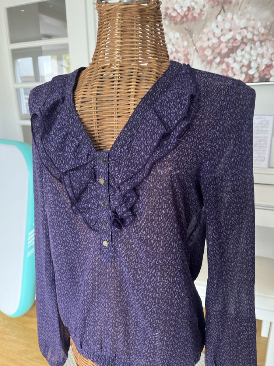 Mexx Camicette: Lila Bluse mit Rüschen, Mexx, 36 – Usato da Solothurn venduto da Bobesch08 1