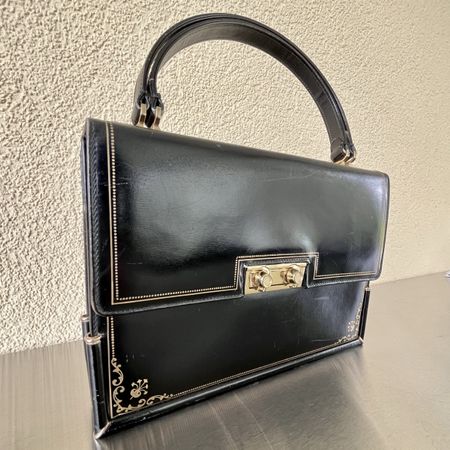 Sac à main vintage cuir 1950-60