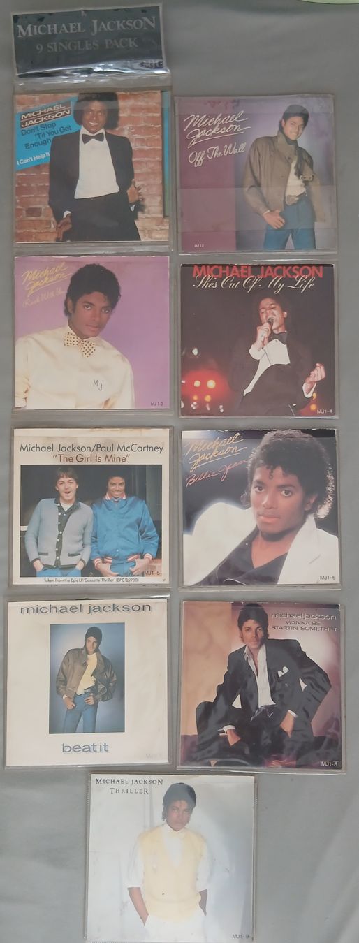 Dischi in vinile: Michael Jackson 9 Single Pack Vinyl Records UK press – Usato da Watt venduto da Tomaf