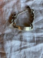 Schweres ungraviertes 80 Silberarmband, 96 Gr