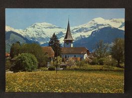 Aeschi mit Spiez, Kirche mit Schwalmern und Lattreyenfirst