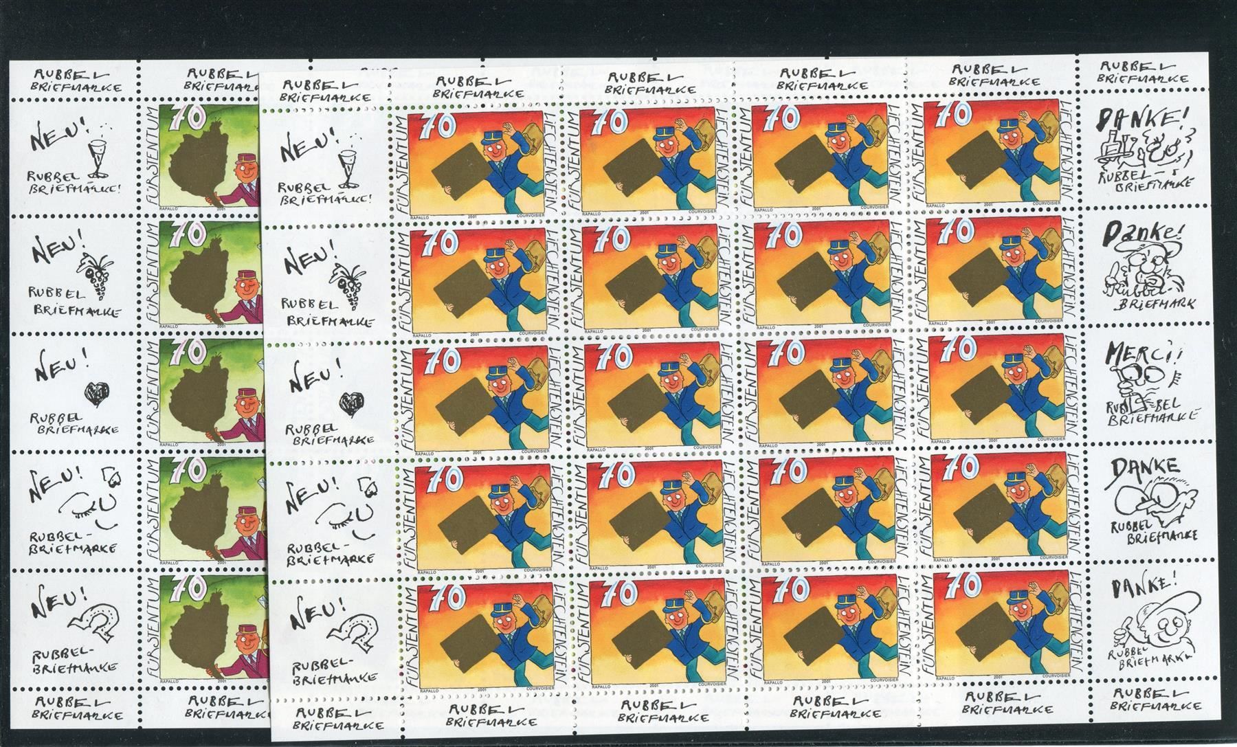 Tutti i francobolli: 2001 Rubbelmarken Nr. 1200-1201 Bogen ** – Nuovo (secondo la descrizione) da Winterthur venduto da Kyoung