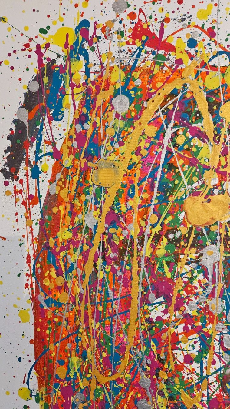 Tableaux: Tableau d'art abstrait multicolore - Unique et coloré! – Neuf (Voir description) à Le Locle par fab_c9hh 3