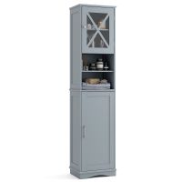 Badezimmerschrank schmal Hochschrank - 40x30x170,5cm - GRAU