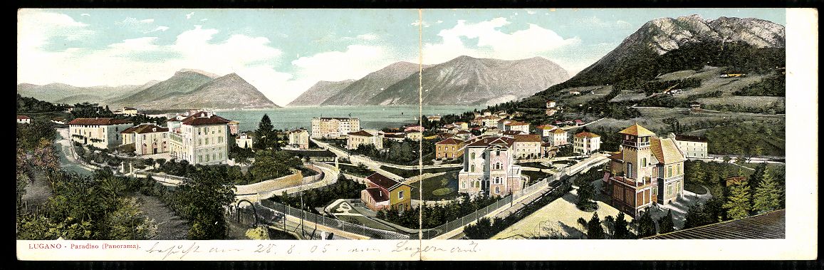 Ansichtskarten: Klapp-AK Lugano, Paradiso, Panorama – Gebraucht aus Berlin von bartko-reher