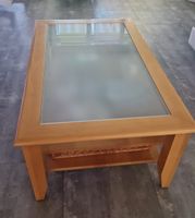 Salontisch mit Glas 120x50x75 cm