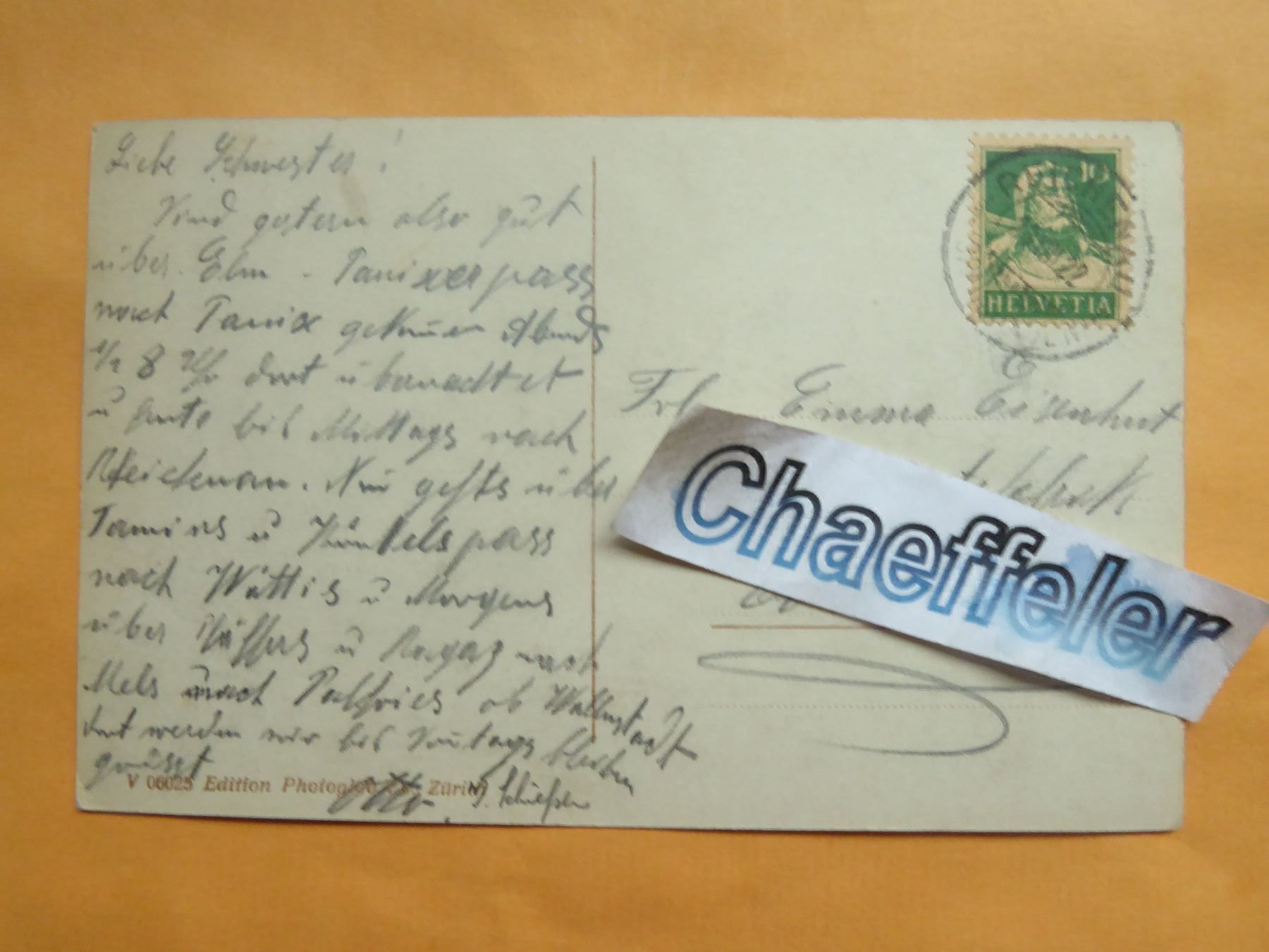 Cartoline postali: 1922  Reichenau – Usato da Zürich venduto da Chaeffeler 1