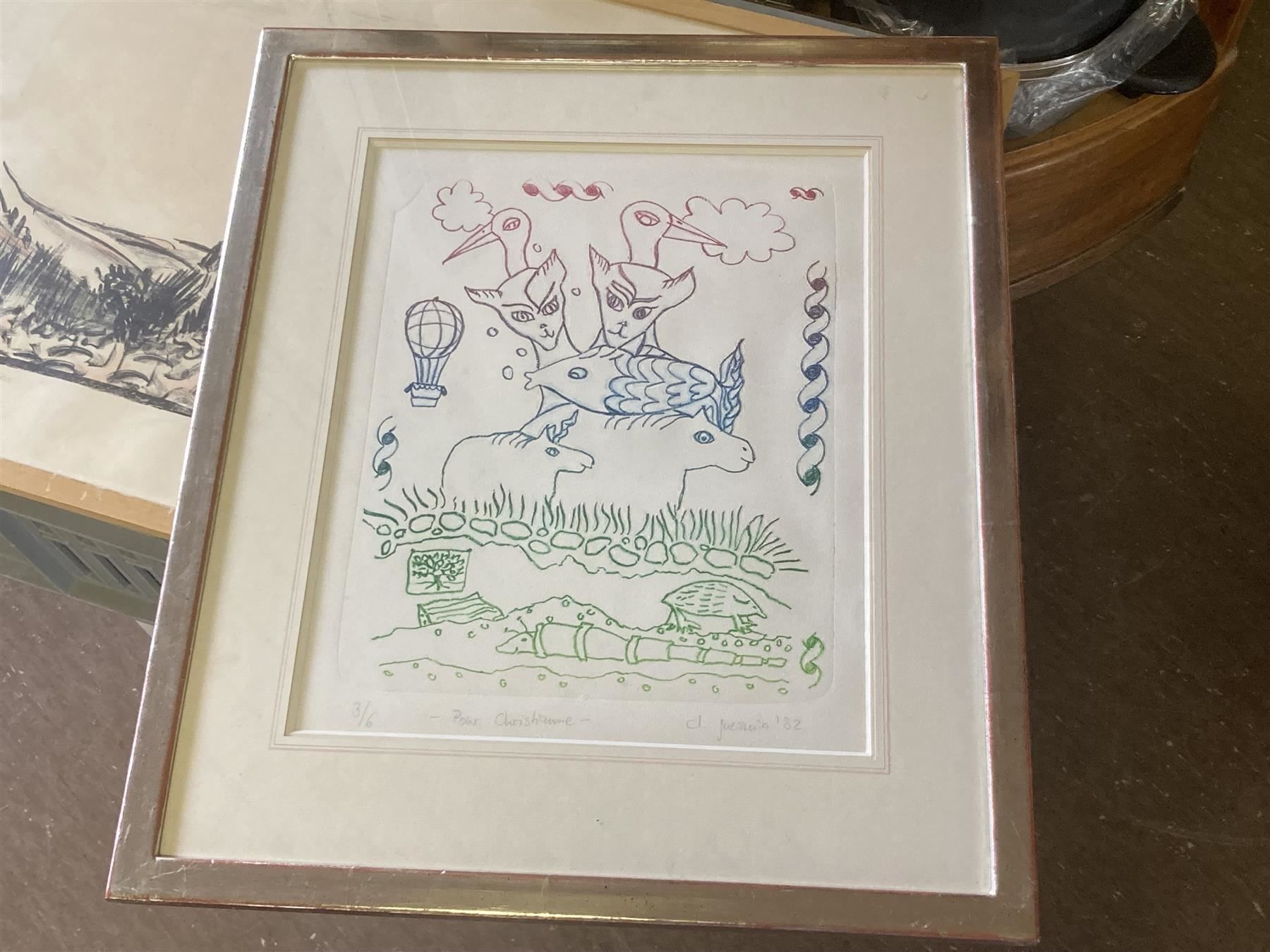 Grafiken & Lithographien: Farbige Litho, sign. GUERNICA – Gebraucht aus Bern von Jwpm66