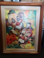 Oel Gemälde Bild Clown Zirkus 55cmx44cm Philippinen Cebu