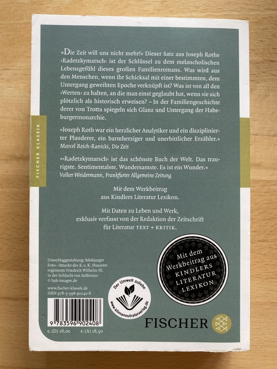 Libri: Radetzkymarsch - Joseph Roth – Usato da Schwarzenburg venduto da Michellu 1