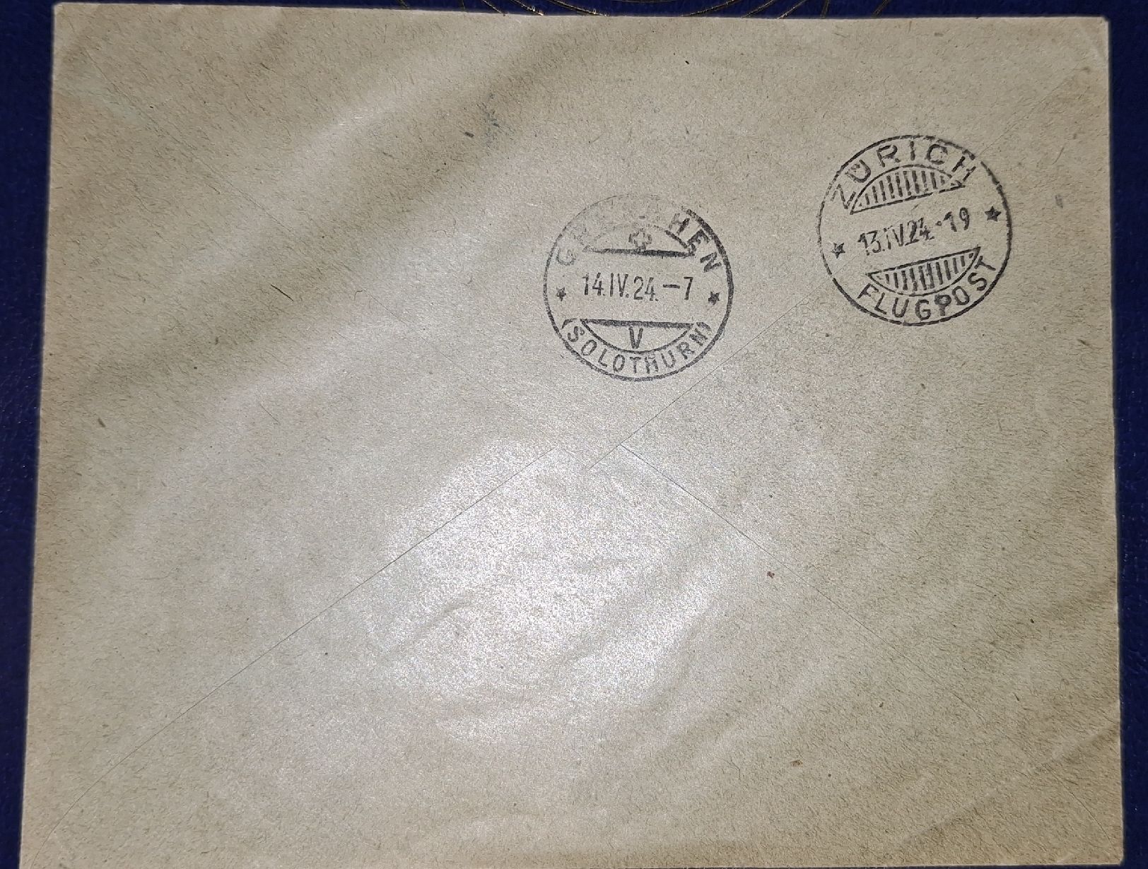 Alle Briefmarken: Flugpostbrief Grenchen  - Zürich 1924 – Gebraucht aus Balgach von SIMEON27 1
