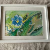 Wunderschönes, schmuckes Bild mit SEIDENMALEREI 32cmx43cm