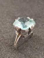 Vintage 925er Silber Ring Aquamarin Edelstein 80er USSR Top