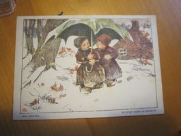 No 3 antike Postkarte aus Holland Kinder