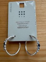 Six Creolen Ohrringe mit Swarovski Kristallen Silber neu