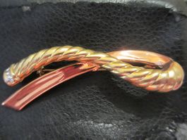 Brosche Vogel Design Bicolor goldfarben