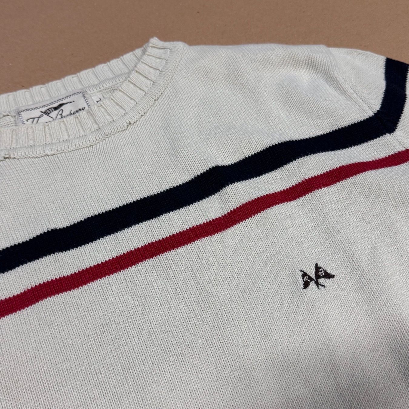 Burberry Pullover & Sweatshirts: Thomas Burberry vintage white sweatshirt strickpullover pull – Gebraucht aus St. Gallen von sourced_limited 1