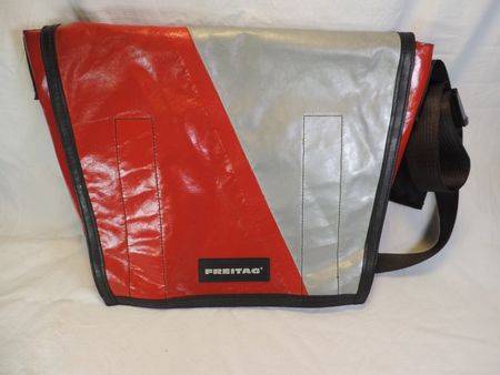 Tasche FREITAG rot/silber Messenger Bag, Schulter Tasche