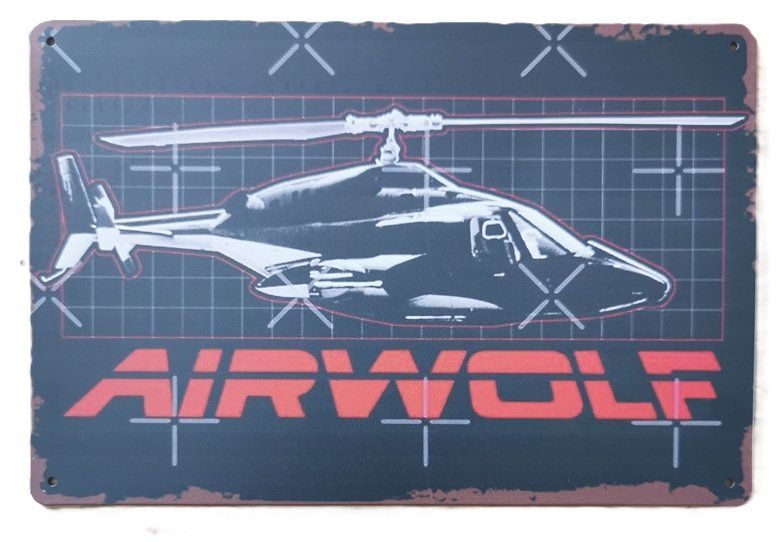 Insegne: AIRWOLF - Blechschild  (neu/OVP) – Nuovo e nell'imballaggio originale da Wilen b. Wollerau venduto da morethanmusic