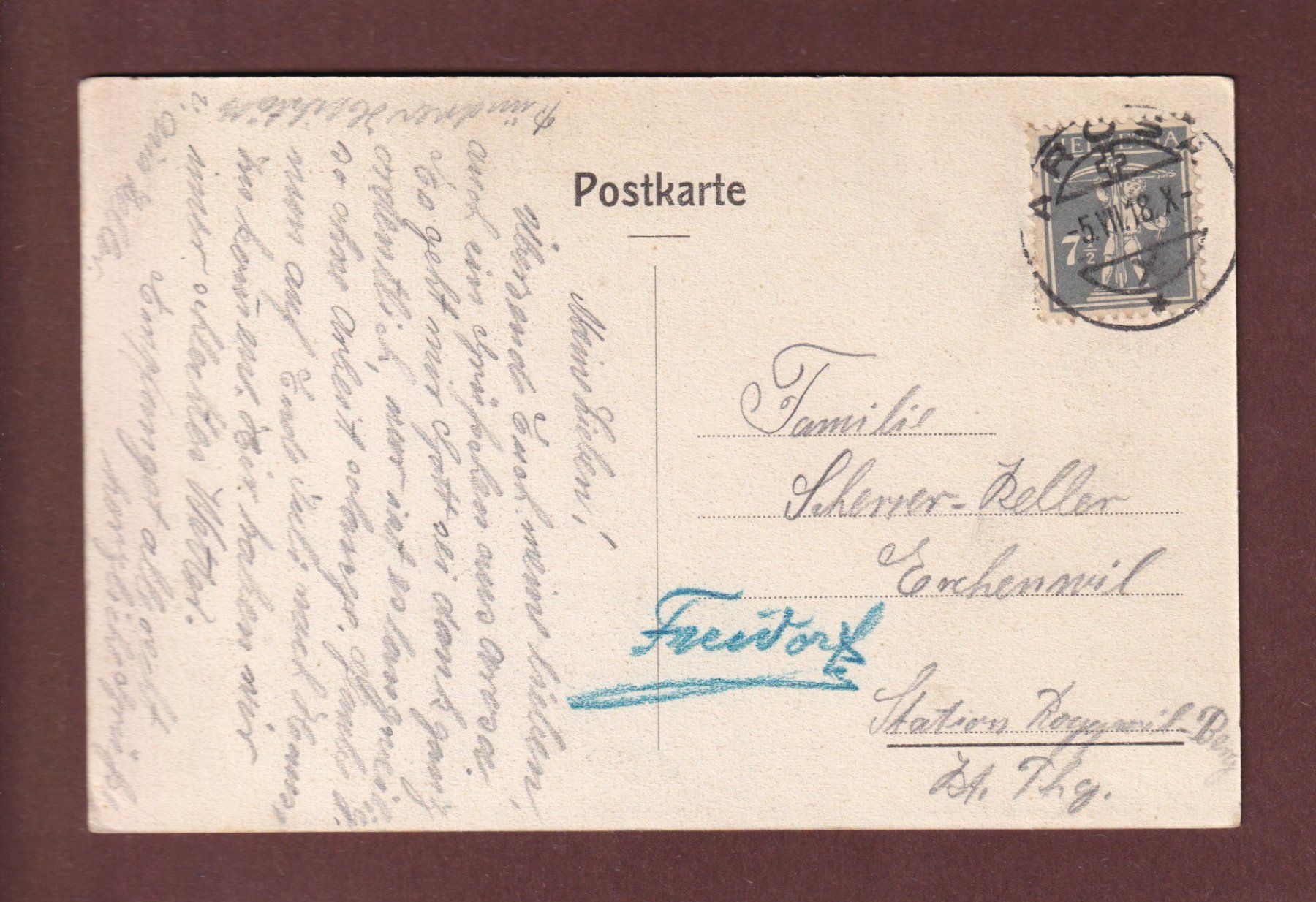 Cartoline postali: Bei AROSA - Kühe - 1918 – Usato da Pully venduto da nicecards-shop 1