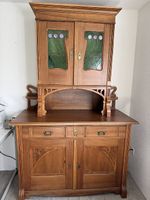 Jugendstil Schrank / Sekretär mit Glas, Art Nouveau Sekre