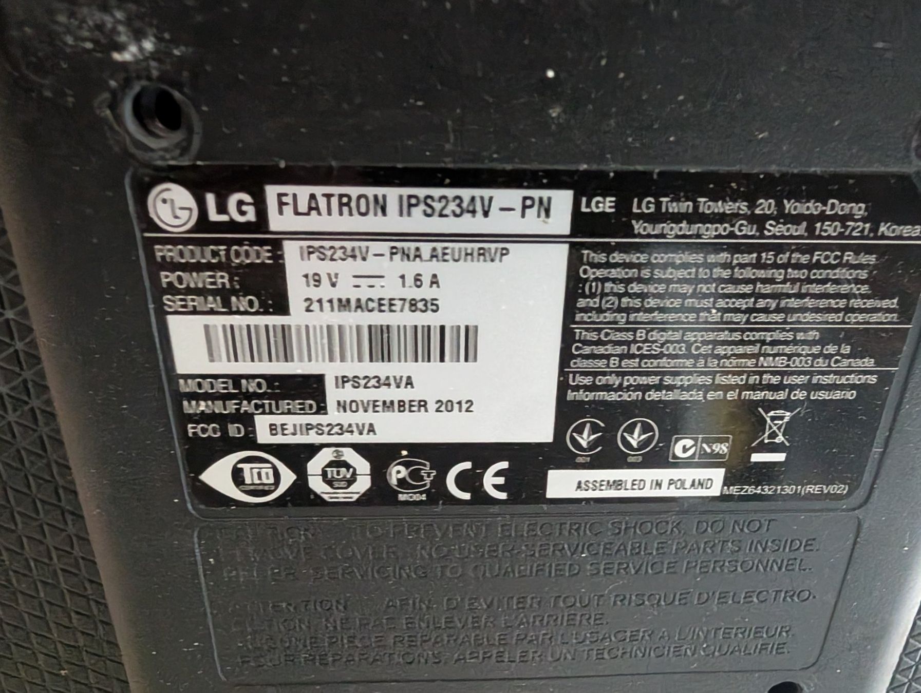 LG Monitor: 2x LG Monitore Flatron IPS234V – Usato da Bettlach venduto da Fderation 1