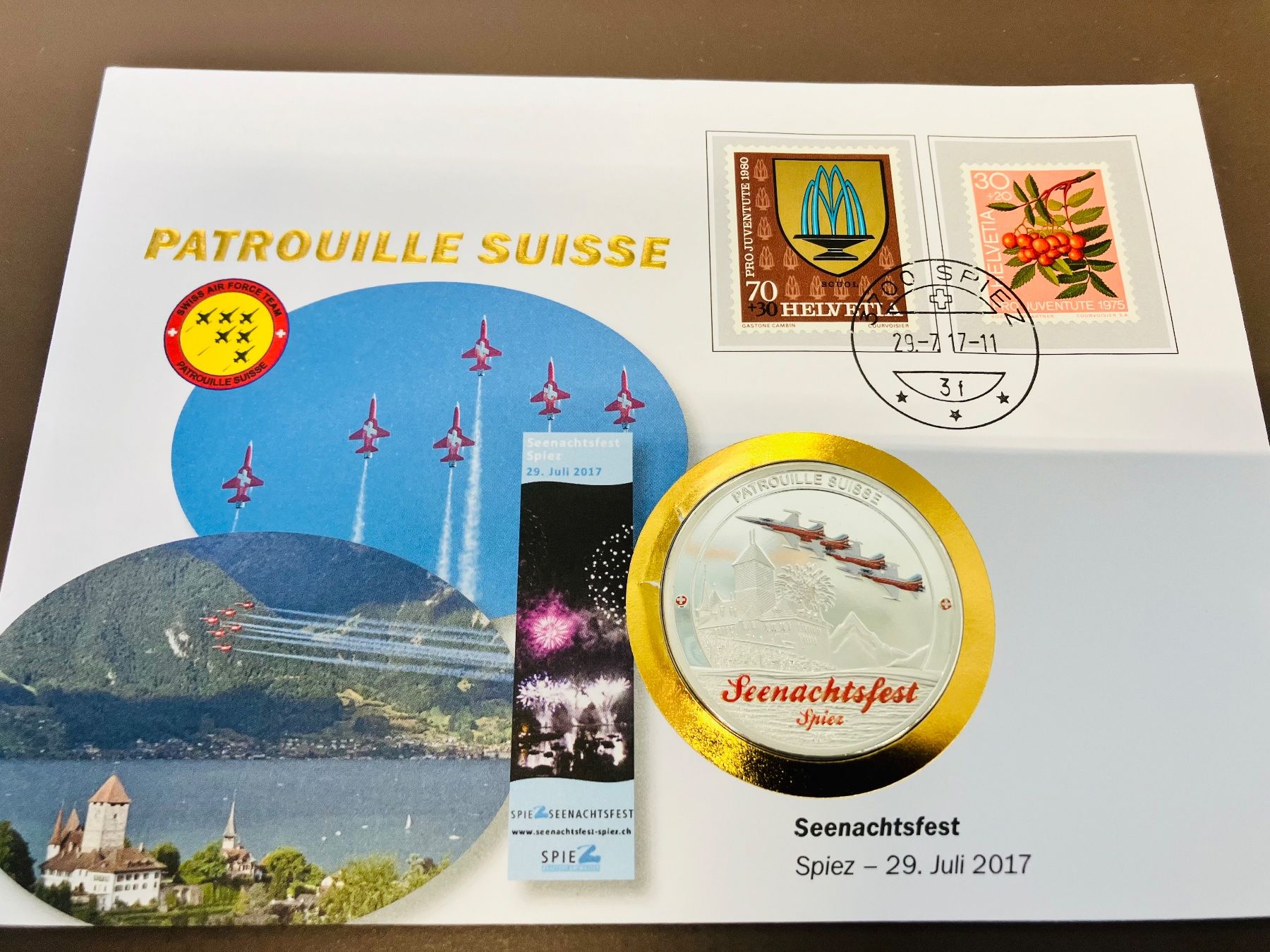 Medaillen: Patrouille Suisse  Numisbrief versilberte Medaille 2017 – Gebraucht aus Merenschwand von Garfield2026 1