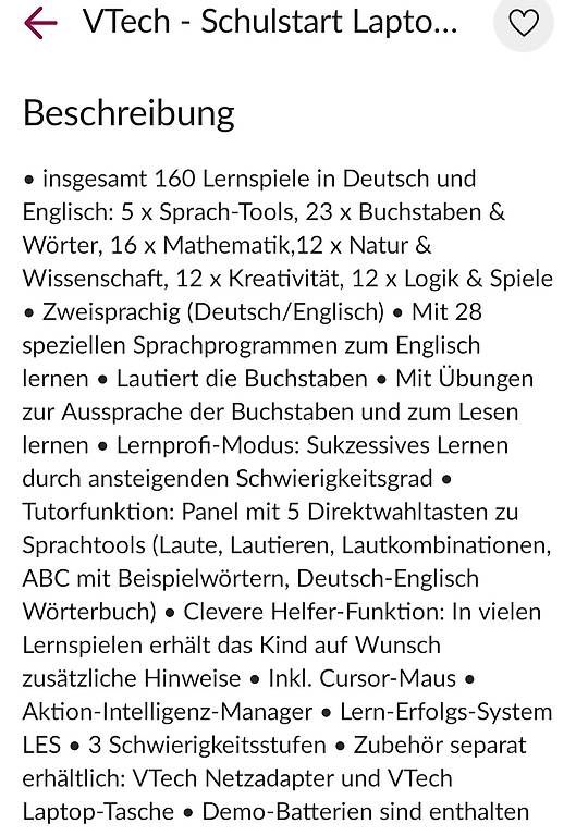 Spielzeuge: Schulstart Laptop, wie neu – Gebraucht aus St. Gallen von reb_955g 1