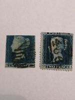 2mal Two Pence Blue 1855 
