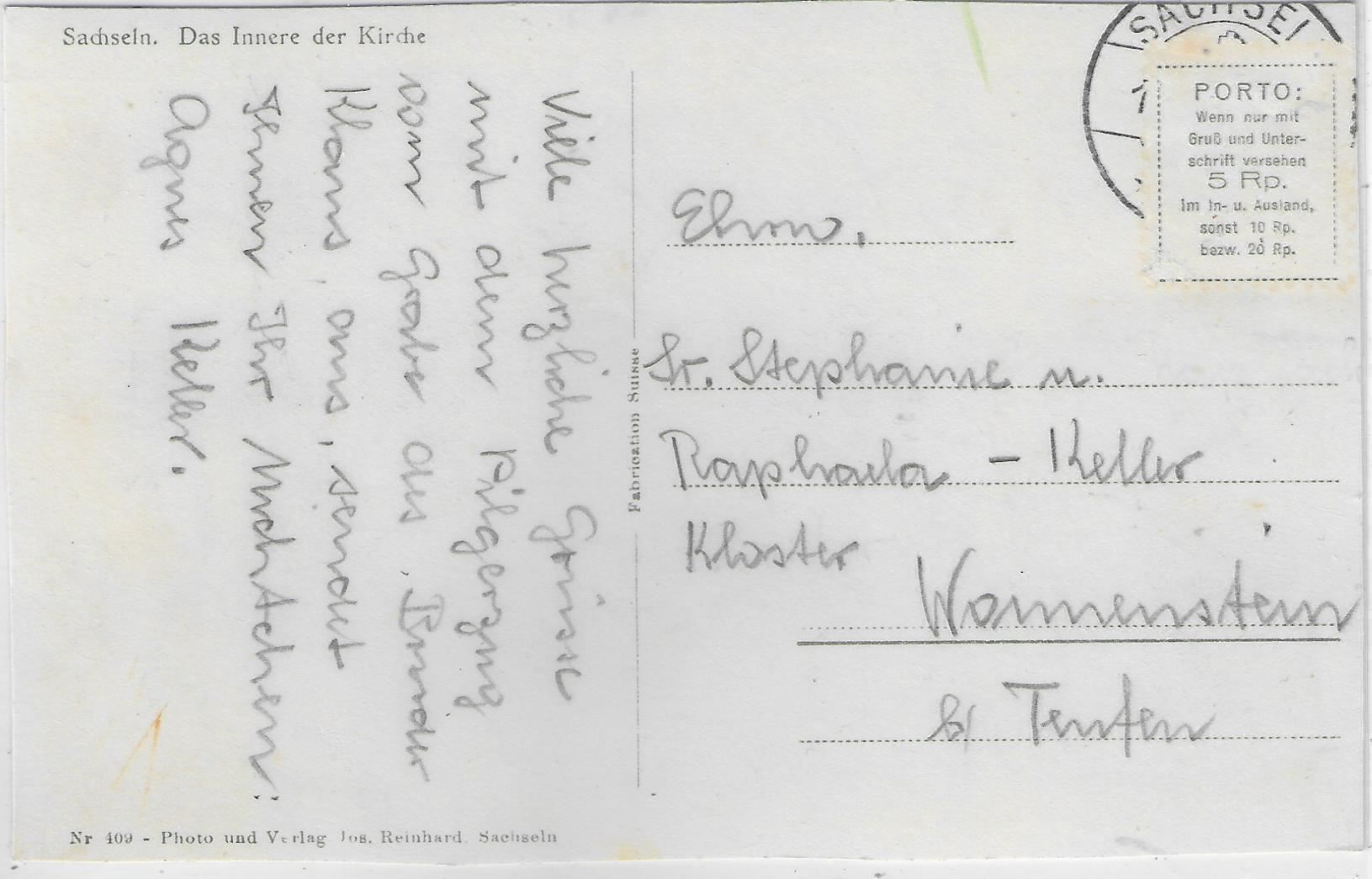 Cartoline postali: Sachseln - Das innere der Kirche – Usato da Ettingen venduto da Kartenplanet 1