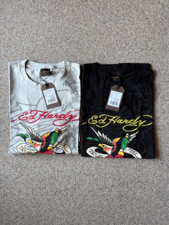 Neues Set 2 T-Shirts Ed Hardy True-Till-LA Gr. XL black grey