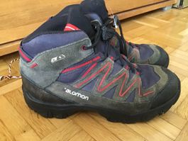 Wanderschuhe Salomon CS Waterproof blau grau Grösse 34