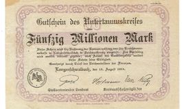 Langenschwalbach 50 Mil.Mark SerieA 15.08.1923 VZ-VZ+