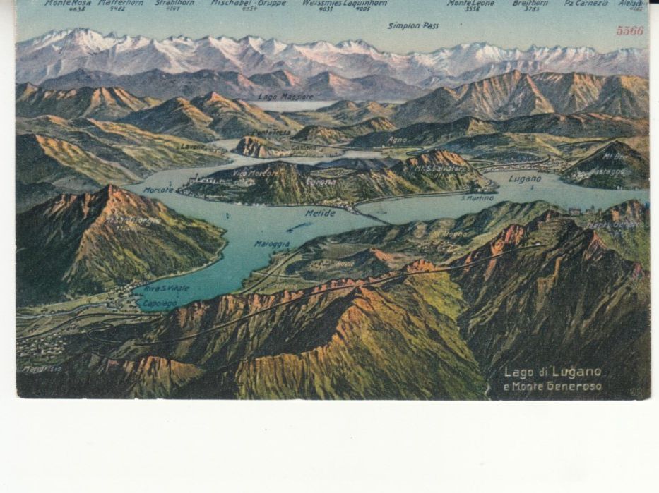 Cartoline postali: Lago di Lugano ca. 1920 – Usato da Bürglen TG venduto da StampGraf