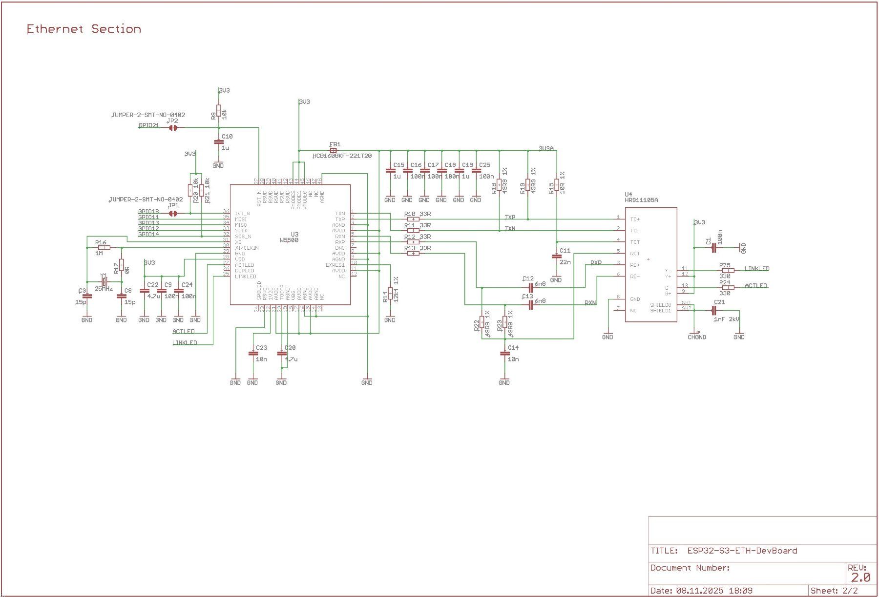 Componenti elettronici: YB-ESP32-S3-ETH Arduino DevBoard: Ethernet+WiFi,USB-C,PSRAM – Nuovo e nell'imballaggio originale da Sursee venduto da allduino 8