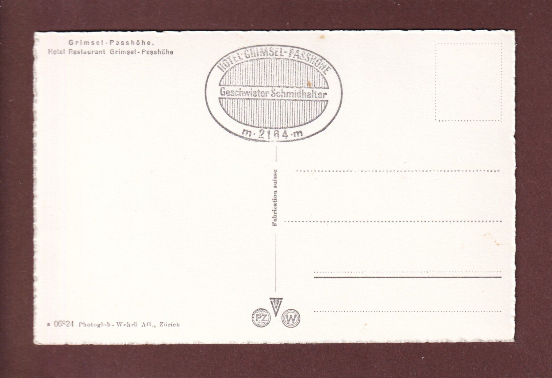 Cartoline postali: GRIMSEL-PASSHÖHE – Usato da Pully venduto da nicecards 1