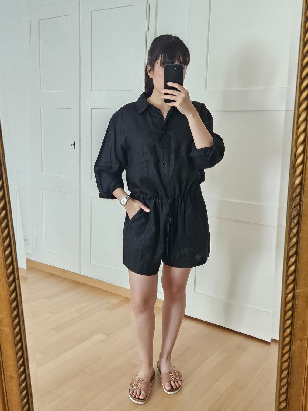 Tute: 100% Leinen Jumpsuit Overall schwarz Gr. M | Aussie Label – Nuovo (secondo la descrizione) da Zürich venduto da Mme.Sora