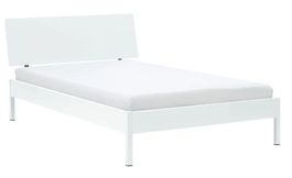 Modernes weisses Bettgestell 140x200cm mit Lattenrost.