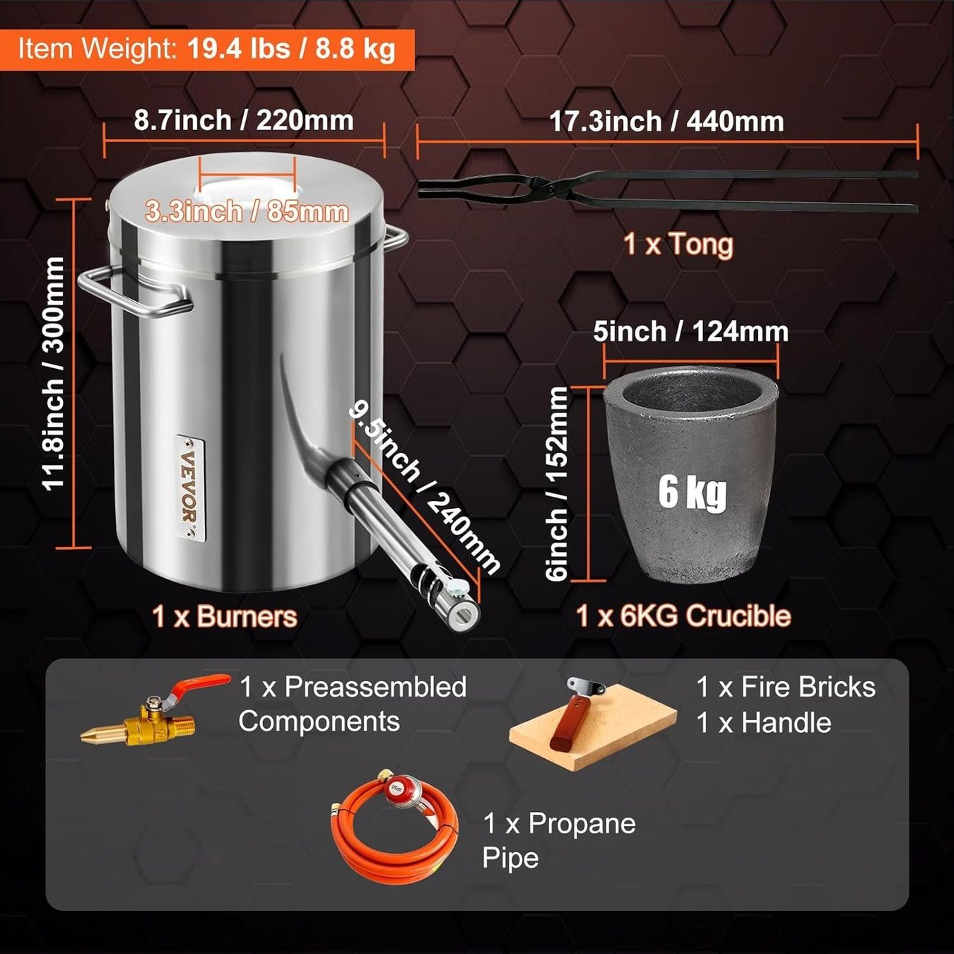 Cheminée: Propan Schmelzofen Set - 6kg - 1482°C – Neu und originalverpackt aus Wallenwil von toesstal-vertrieb 7