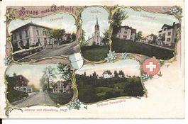 Nottwil LU 5 Bild Litho Oberdorf Unterdorf 1909 sehr gut erh