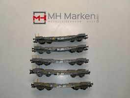 (5X) Liliput 257 50 SBB CFF FFS Tiefladewagen DC H0 mit OVP