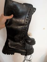 Stiefel schwarz Grösse 42 Schnürung Plateau-Sohle