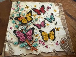 Karte-Grusskarte- Schmetterlinge-Freunde-Painting-Selfmade