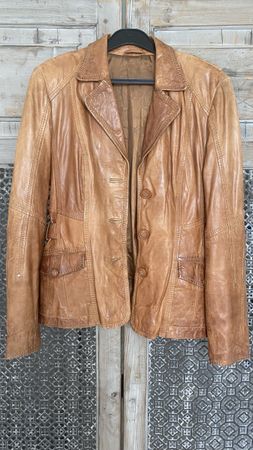 Vintage Lederjacke im Used-Look, Grösse S, Top Zustand!