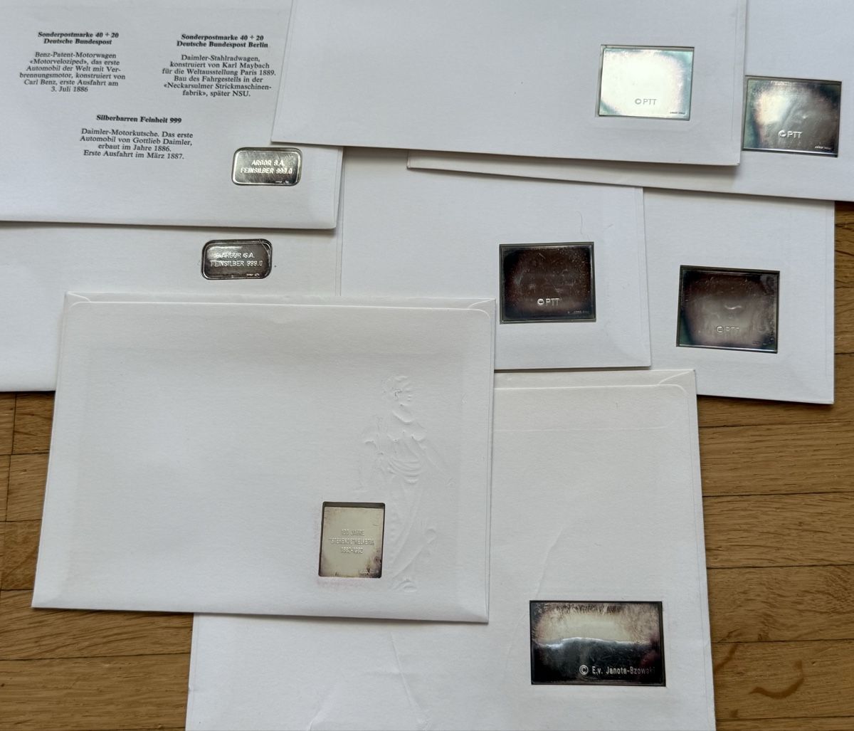 Metalli preziosi: Silberbarren - Briefmarken mit diversen Motiven  – Nuovo e nell'imballaggio originale da Zürich venduto da daki81 4
