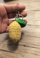 Porte-clés citron fait main en crochet neuf
