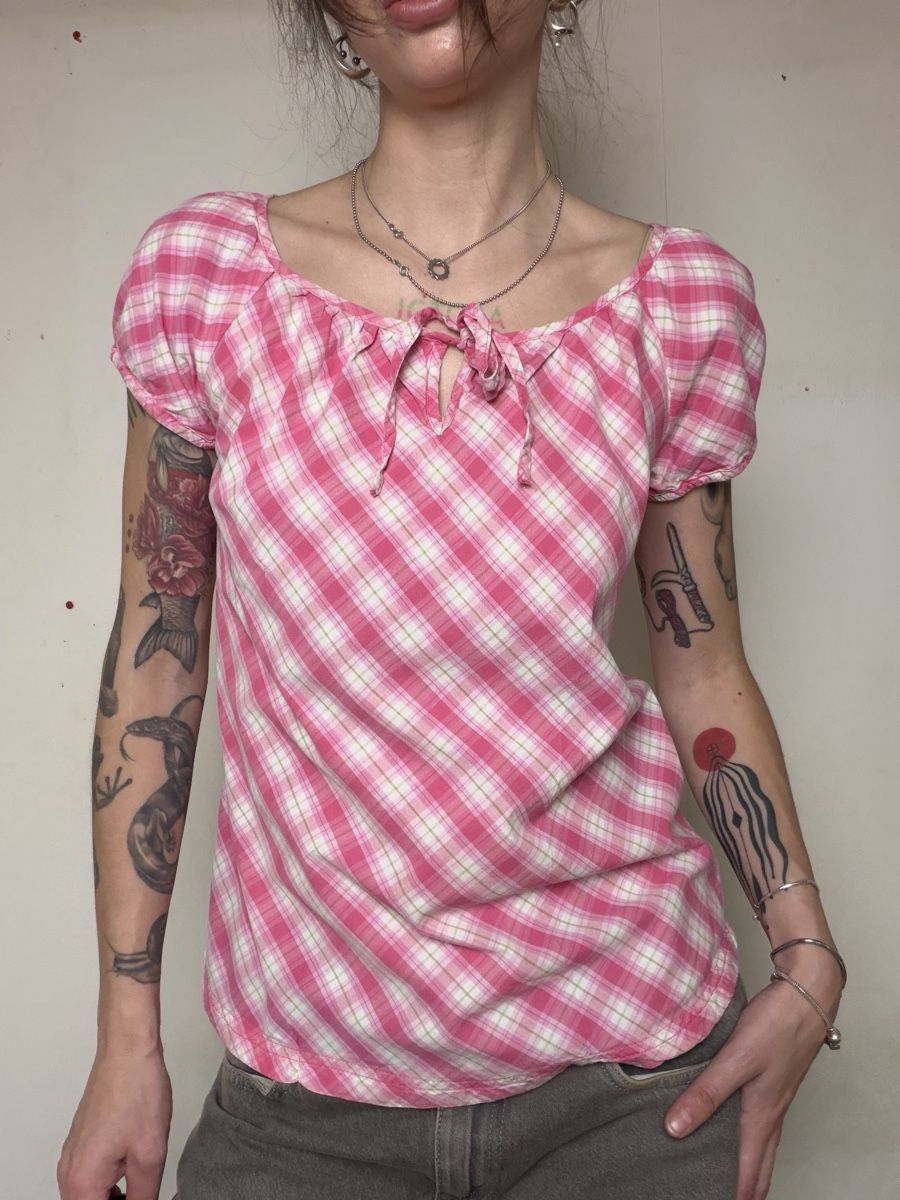 Camicette: pink checkered top from soyaconcept – Usato da Knonau venduto da Grapesvintage 3