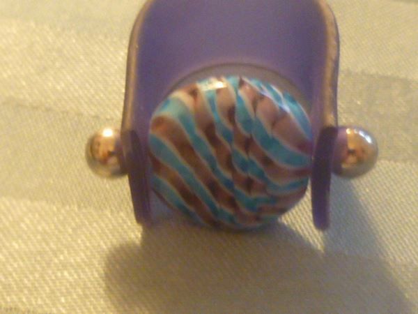 Anelli: Ring mit flame-art Glasperle blau – Usato da Hinwil venduto da Glasperlen