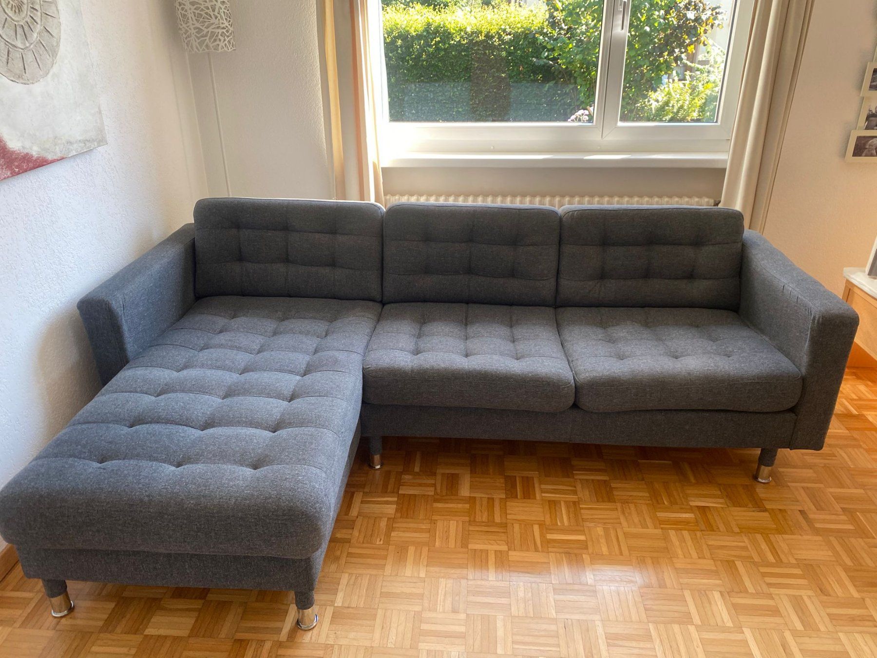 Sofas: Eckcouch / Sofa mit Longchair, grau – D'occasion à Horn par sarod